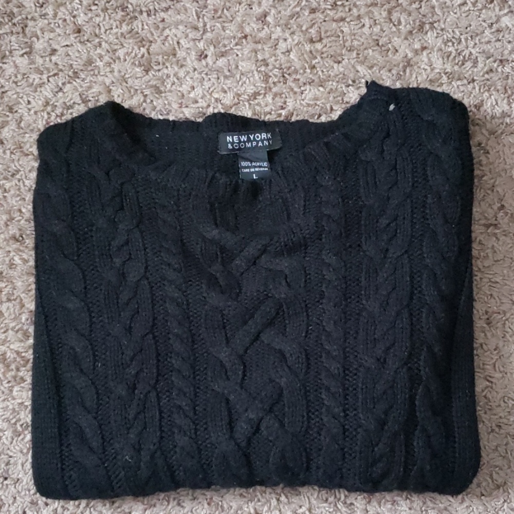 Black cable sweater